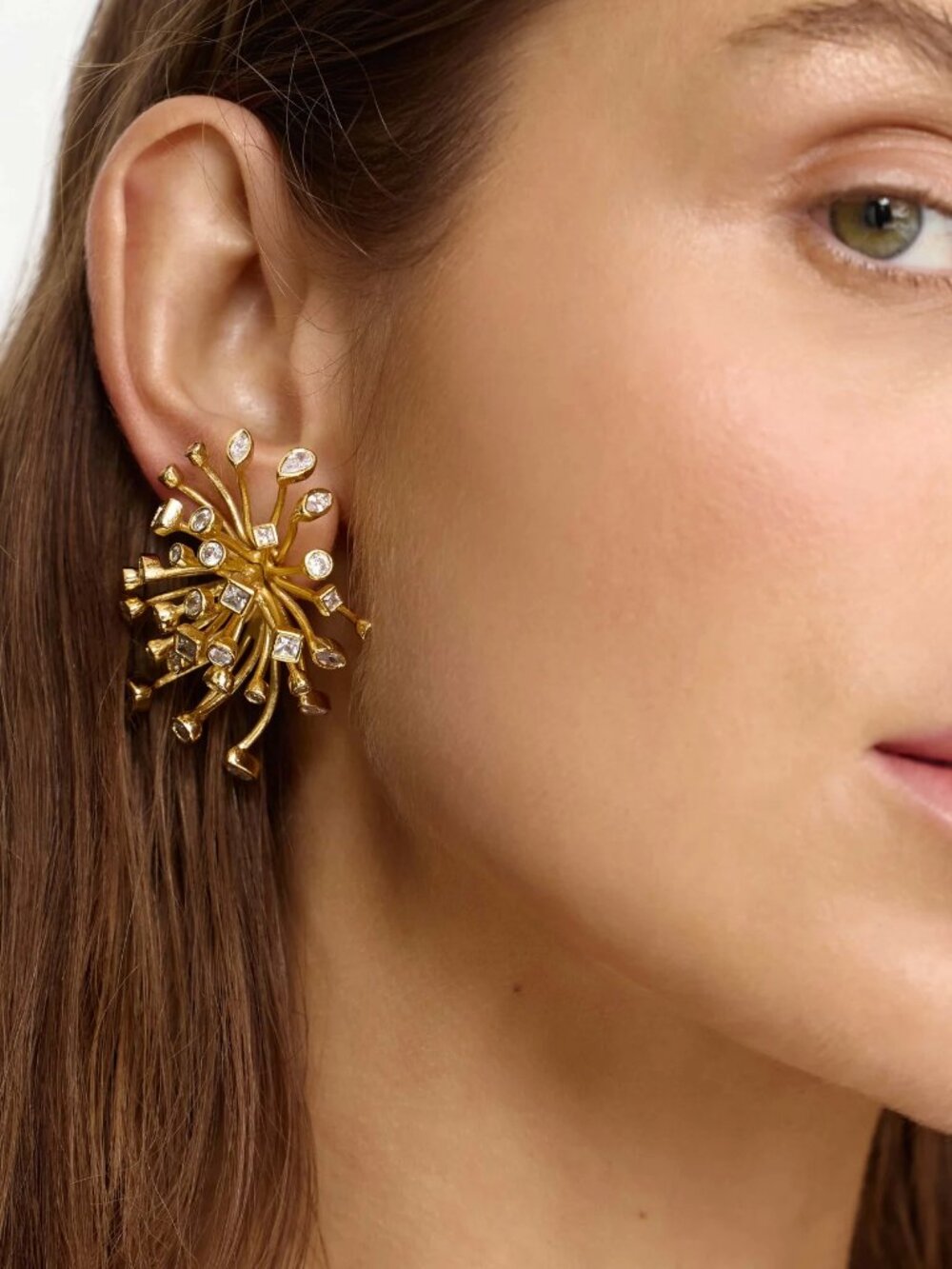 Acler | Damon Gold and Crystal Starburst Earrings